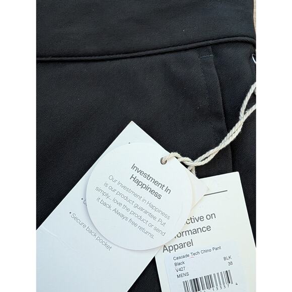 NWT Vuori Men’s Cascade Tech Chino Pant Athletic Slim Fit 30" in Black size 38 - Picture 3 of 8